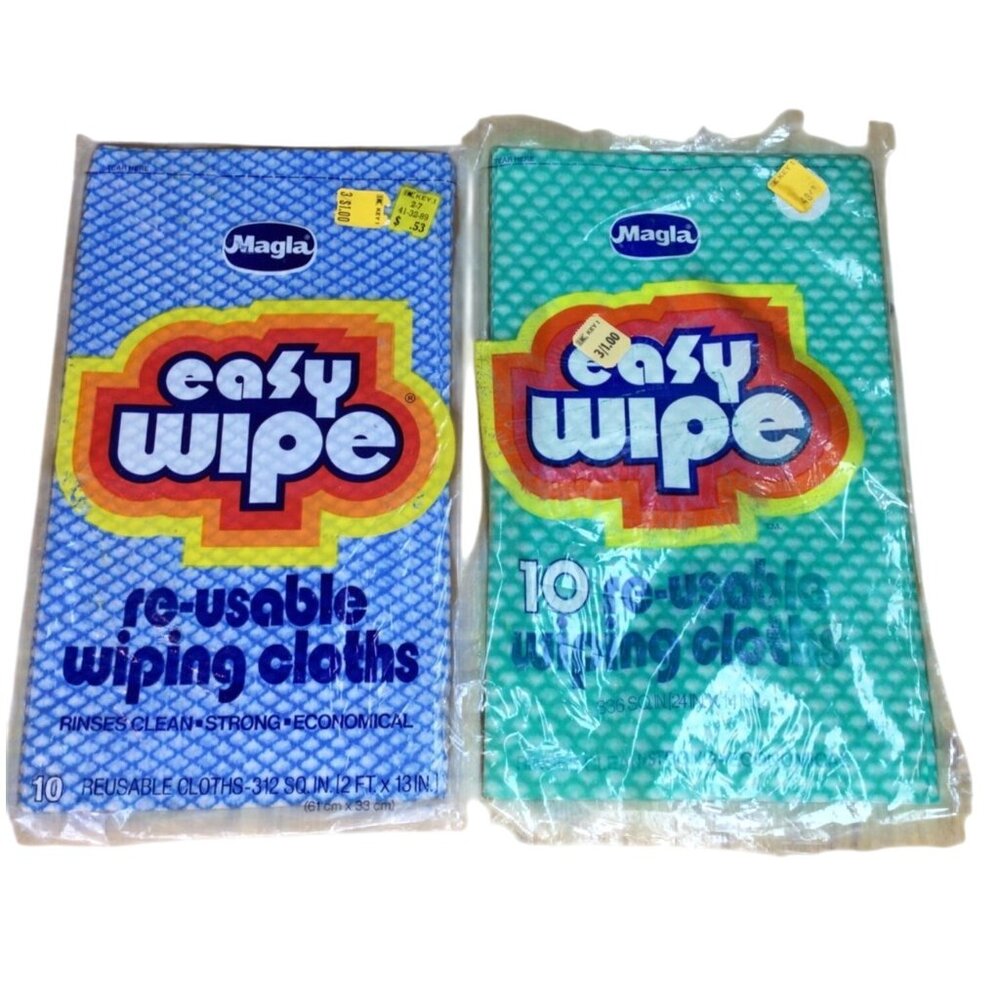 Vintage Easy Wipe Reusable Wiping Polish Cloths Towels Lot 2 10 Pack Rayon Prop